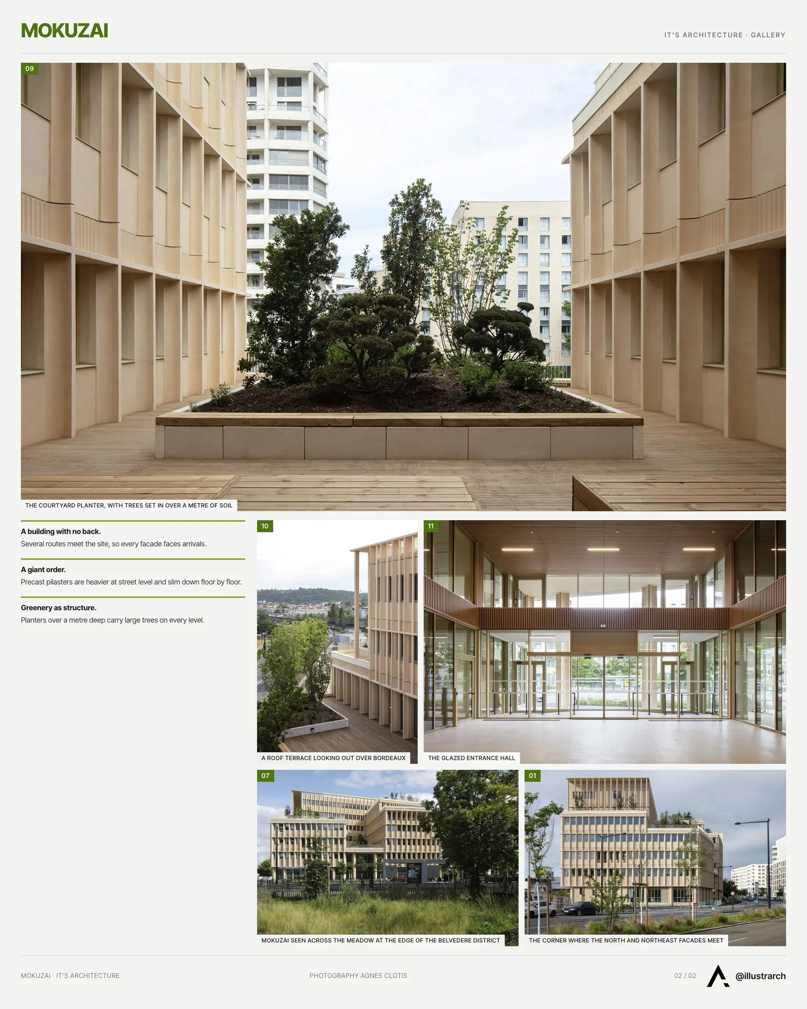 Second presentation board sheet for Mokuzai by IT'S Architecture, laying out the project drawings and images on one page