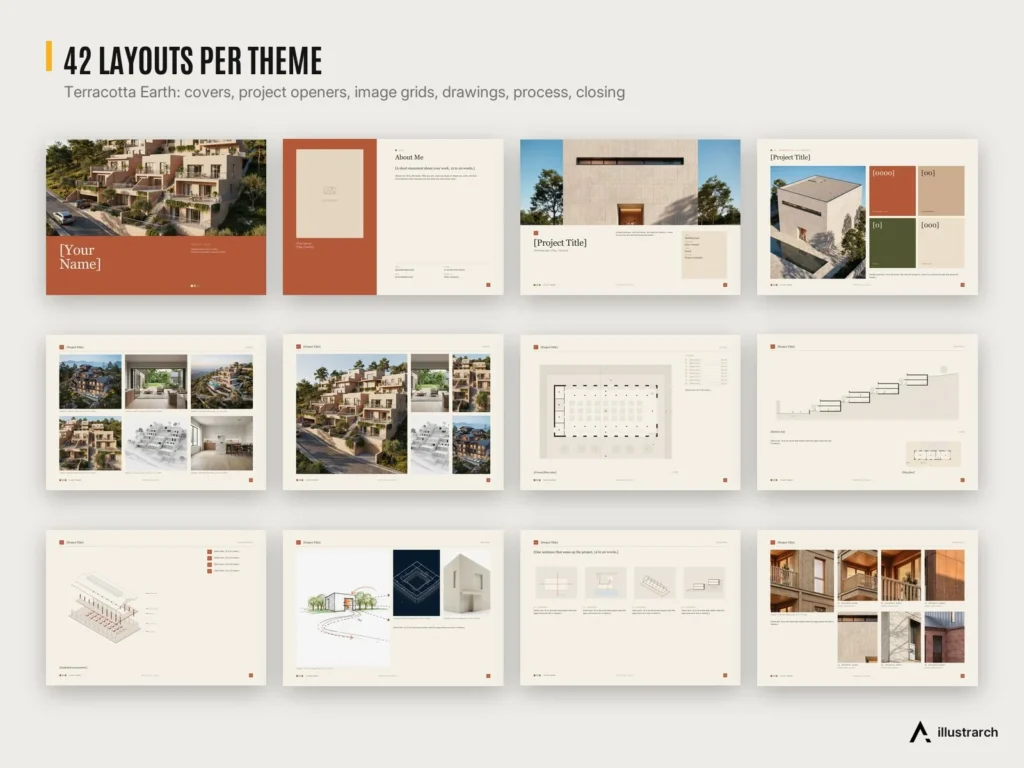 Portfolio Mega Pack 2026 preview: layouts per theme
