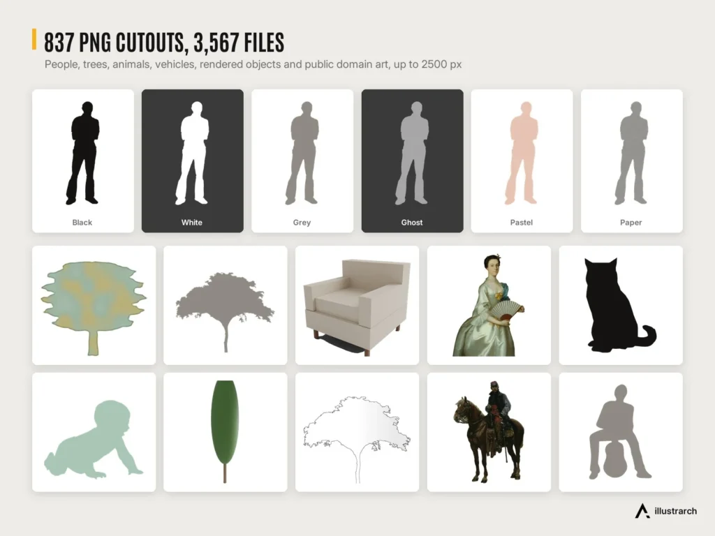 Rendering and Entourage Mega Box preview: png cutouts