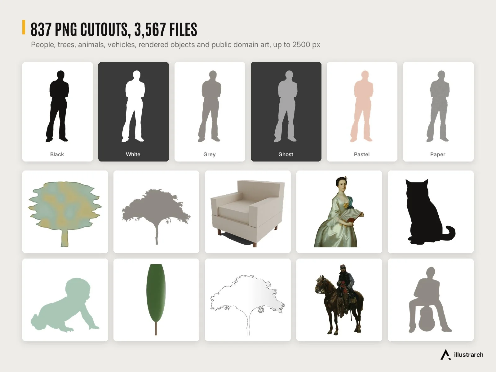 837 PNG cutouts in six styles