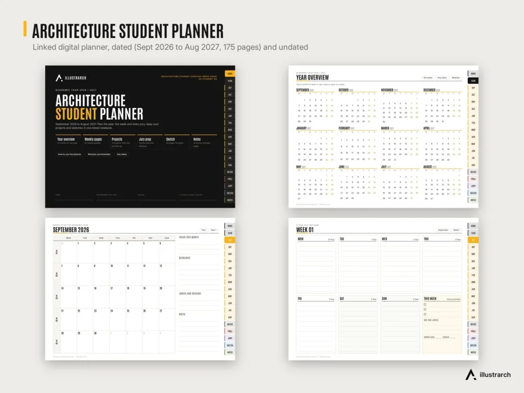 Architecture Student Survival Mega Guide preview: student planner