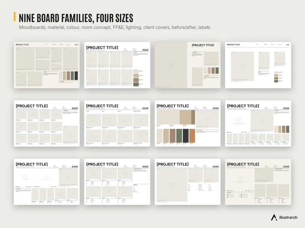 Interior Design Mega Pack preview: board templates