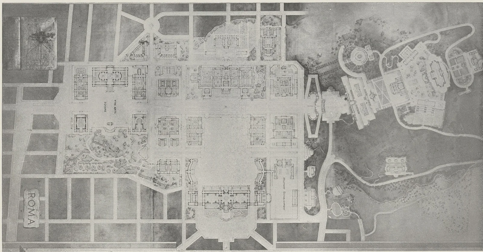 Phoebe Hearst Architectural Plan (1899), Berkeley, California, first prize general plan by Émile Bénard