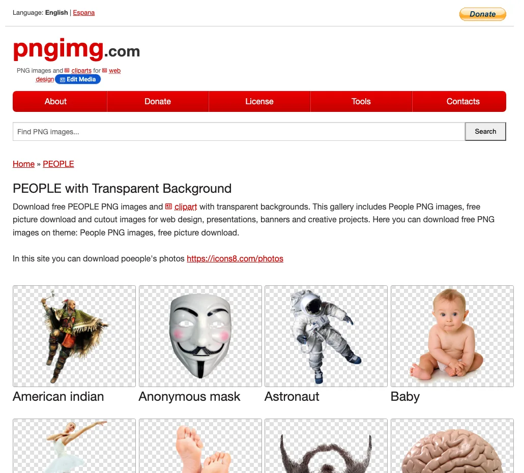 pngimg.com People category with transparent background figures listed under a search bar