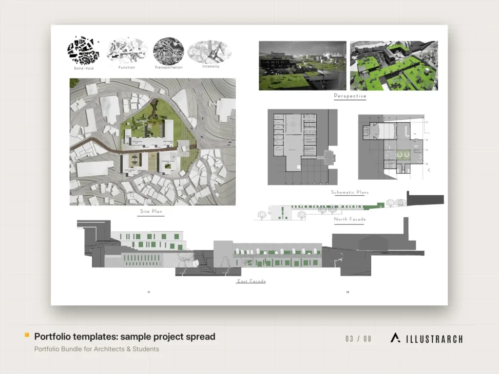 Portfolio Bundle for Architects & Students: portfolio templates sample project sprea