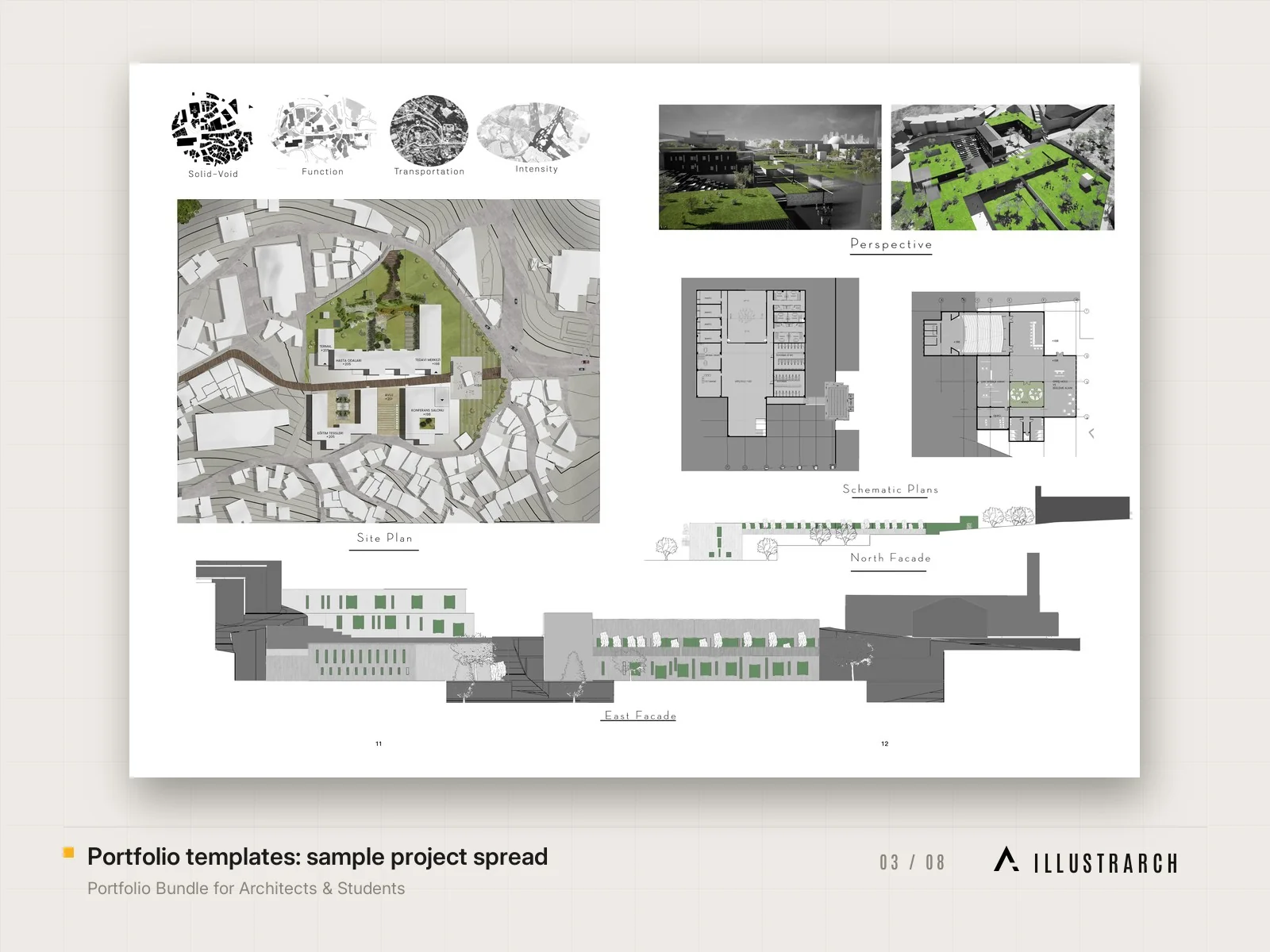Portfolio templates: sample project spread