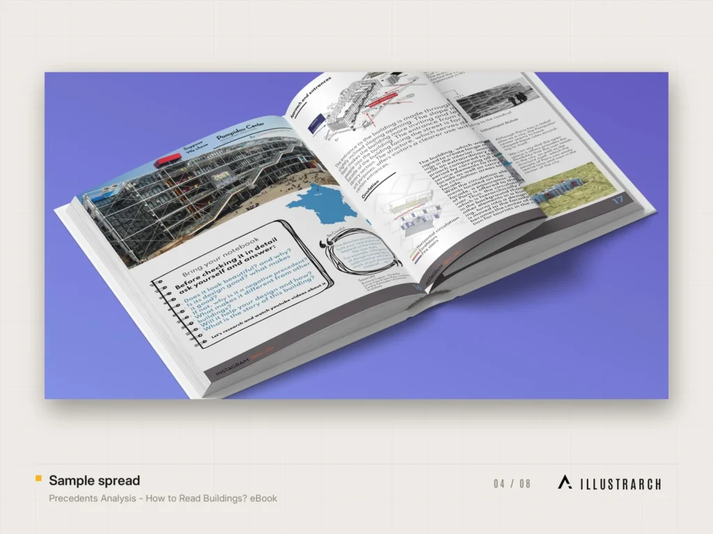 Precedents Analysis - How to Read Buildings eBook Architecture Student Guide: sample spread