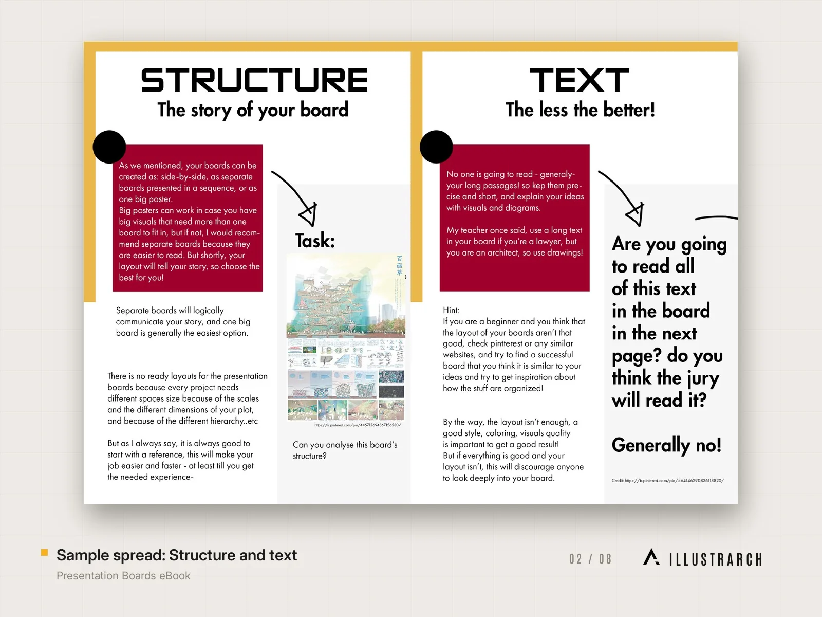 Structure and text spread