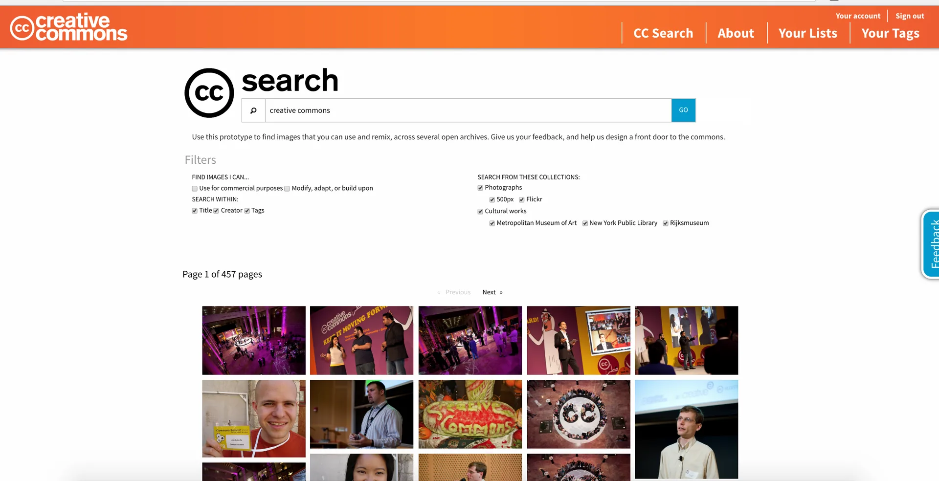 Creative Commons search engine for finding free non-copyrighted images for architecture presentations and essays