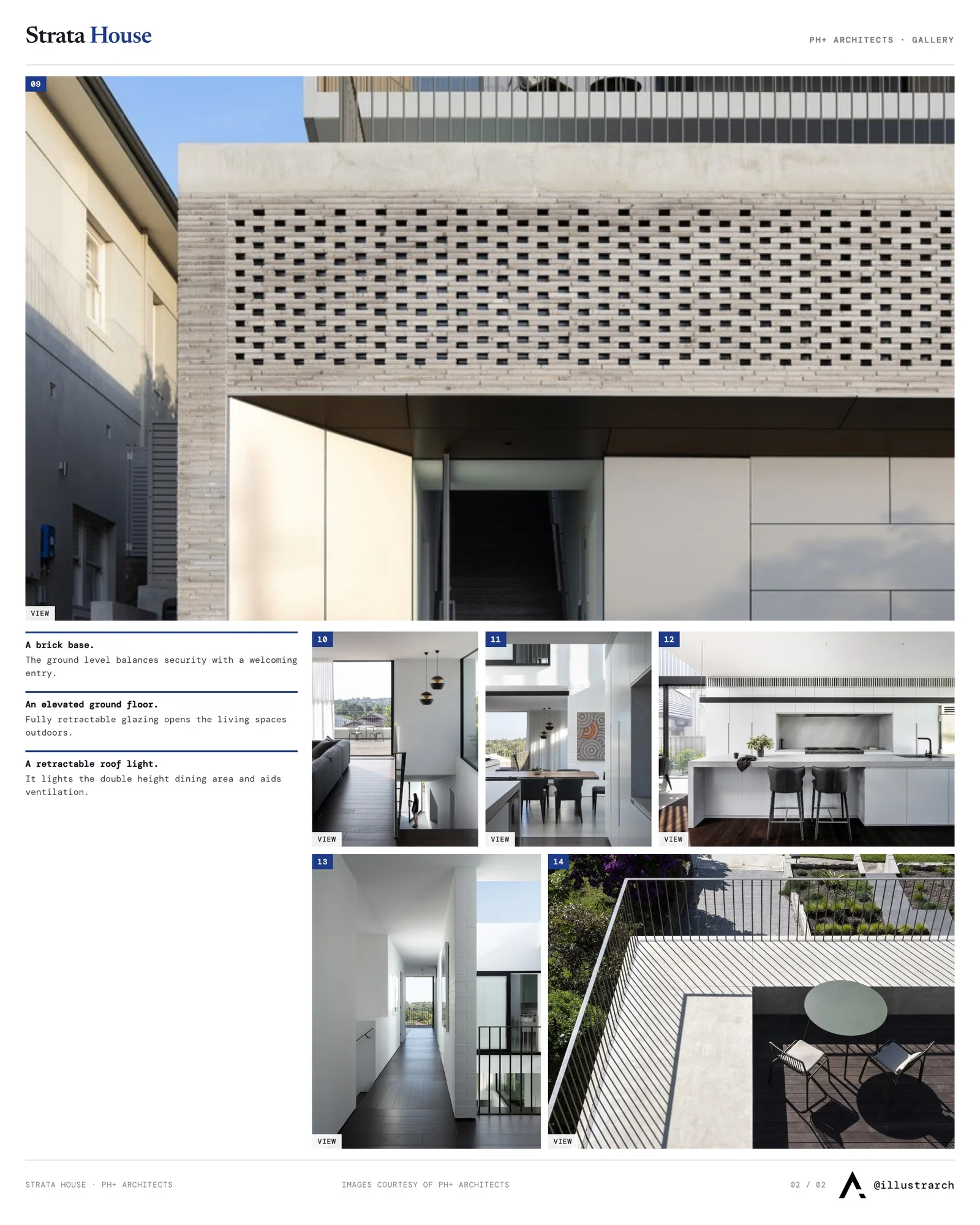 Second presentation board sheet for A Symphony of Space and Light: Crafting a Contemporary Home, laying out the project drawings and images on one page