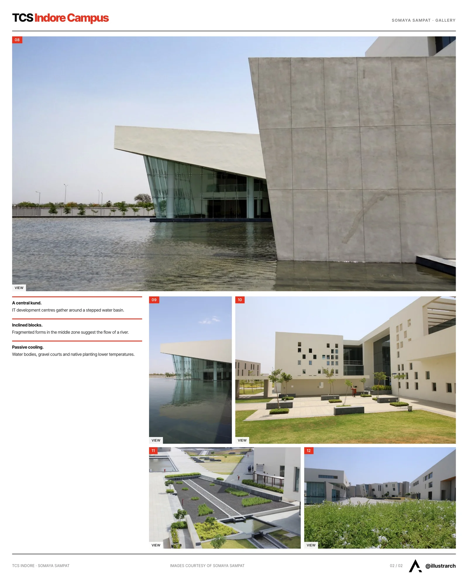 Second presentation board sheet for Tata Consultancy Services by Somaya Sampat, laying out the project drawings and images on one page
